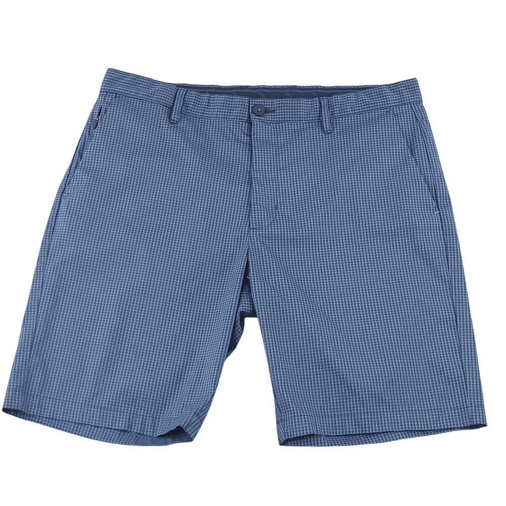 Tommy Bahama Shorts Mens 38 Blue Check Stretch Performance Golf Chino Casual